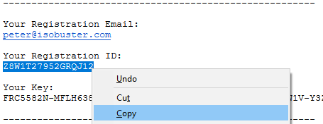 isobuster registration id and key