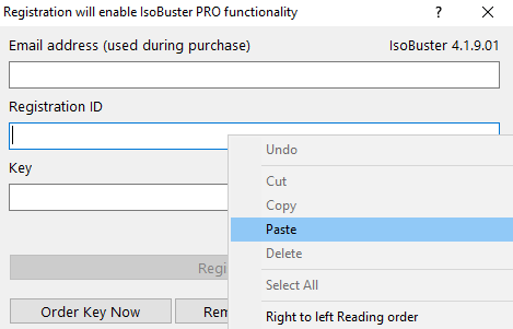 isobuster registration id and key