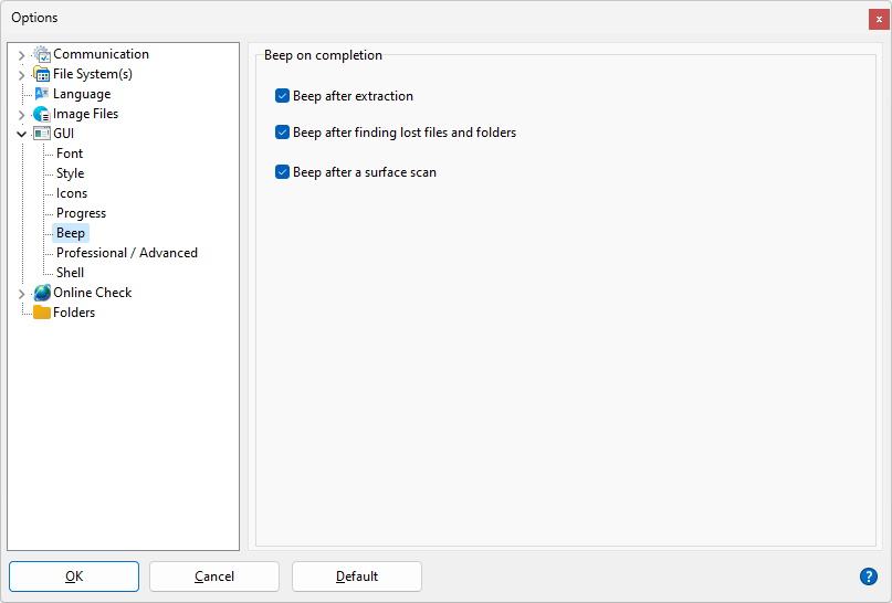 IsoBuster - GUI Settings