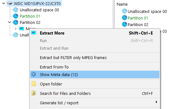 Settaggi File System NTFS